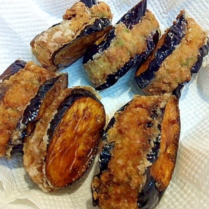 ジューシーな美味しさ☆茄子のはさみ揚げ